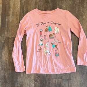 Crewcuts Pink Christmas Long Sleeve Kids Shirt